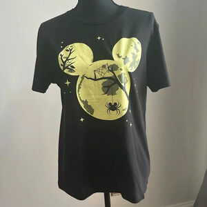 Disney Themed Halloween Black & Neon T-Shirt, Size Small (4-6)
